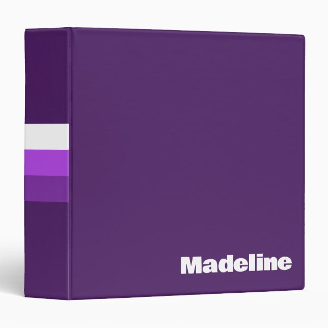 Simple Purple Colour Block Name Binder (Front/Spine)