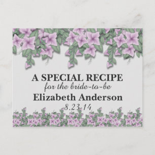 Simple Purple Flower Border Recipe Cards