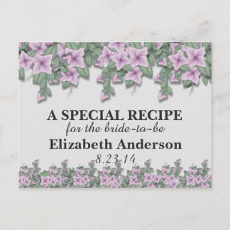 Simple Purple Flower Border Recipe Cards