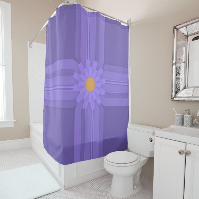 Simple Purple Flower on Cross Modern (In Situ)