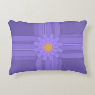 Simple Purple Flower on Cross Modern Accent Pillow