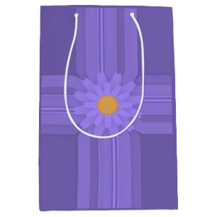 Simple Purple Flower on Cross Modern Medium Gift Bag