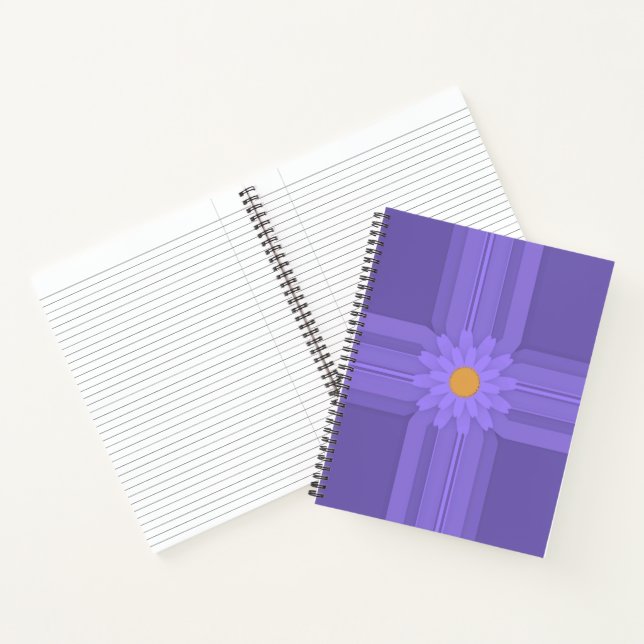Simple Purple Flower on Cross Modern Notebook (Inside)