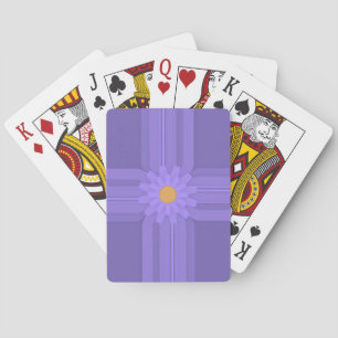 Simple Purple Flower on Cross Modern Playing Cards