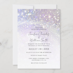 Simple Purple Glitter Modern Elegant Weddings Invitation