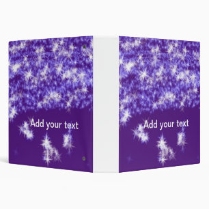 Simple purple glitter sparkle stars add your text binder