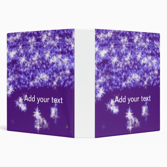 Simple purple glitter sparkle stars add your text  binder (Background)