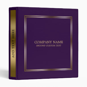 Simple Purple & Gold 3 Ring Binder