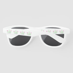Simple purple green cactus glitter sparkle custom  sunglasses
