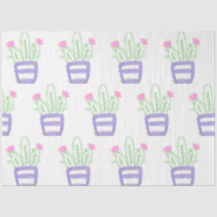 Simple purple green cactus glitter sparkle custom tissue paper