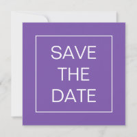 Simple Purple Line Border Wedding Square