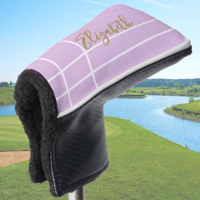 Simple purple minimalist custom name ladies  golf head cover (Creator Uploaded)