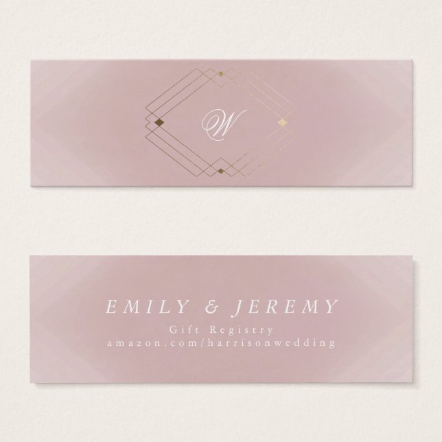 Simple Purple Modern Geometric Gold Gift Registry (Front & Back)