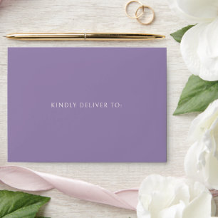 Simple Purple Modern Wedding Envelope
