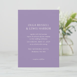 Simple Purple Modern Wedding Invitation