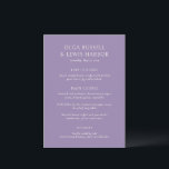 Simple Purple Modern Wedding Menu<br><div class="desc">Modern wedding menus featuring a clean and simple design with bold fonts.</div>