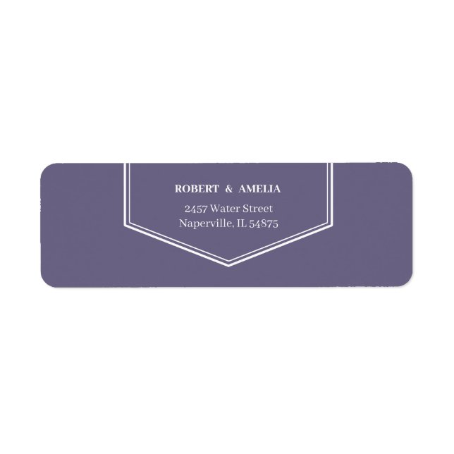 Simple Purple Personalized Return Address (Front)