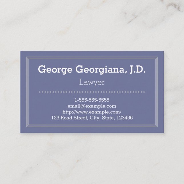 Simple Purple Professional Business Card (Front)