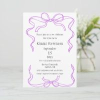 Simple Purple Ribbon Frame Bridal Shower