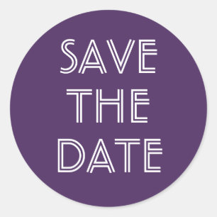 Simple Purple Save The Date Sticker