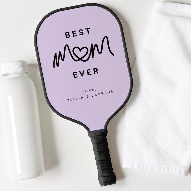 Simple Purple Script Cute Modern Best Mom Ever Pickleball Paddle (Simple Purple Script Cute Modern Best Mom Ever Pickleball Paddle)