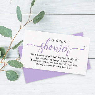 Simple Purple Script Display Shower Enclosure Card