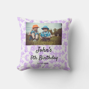 simple purple sparkle glitter birthday add your throw pillow