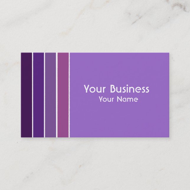 Simple purple stripe customizable business cards (Front)