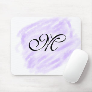 simple purple watercolor splashes pastel add name mouse pad