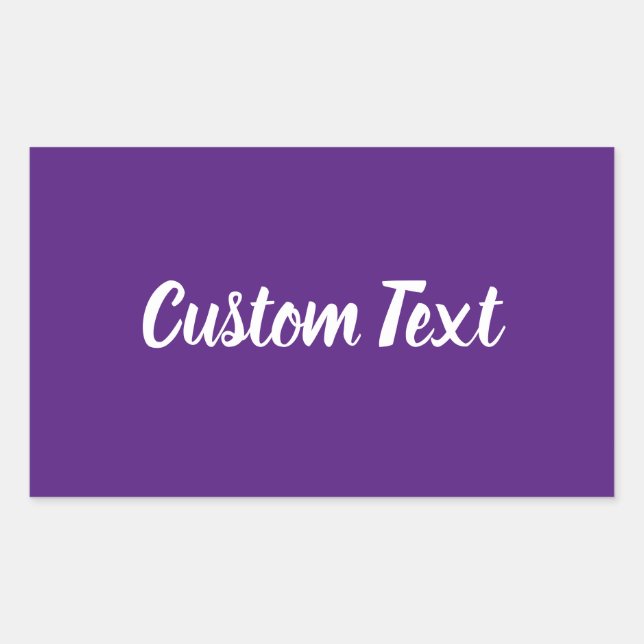 Simple Purple with White Script Text Template Sticker (Front)