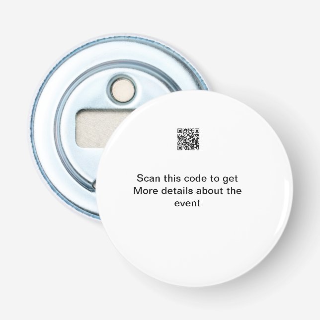 Simple Q R code scan business event template atext Bottle Opener (Front)