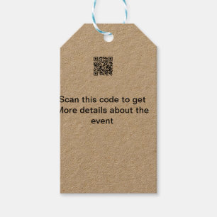 Simple Q R code scan business event template atext Gift Tags