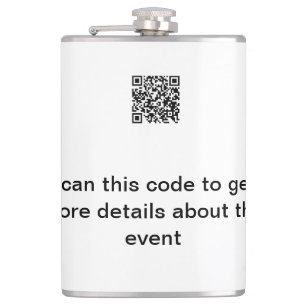 Simple Q R code scan business event template atext Hip Flask