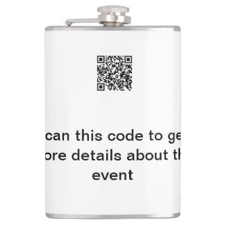 Simple Q R code scan business event template atext Hip Flask