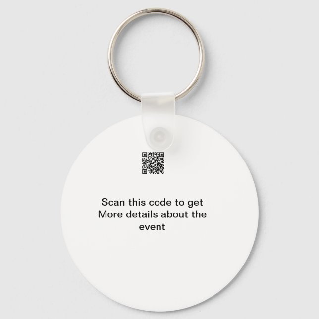 Simple Q R code scan business event template atext Keychain (Front)