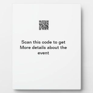 Simple Q R code scan business event template atext Plaque