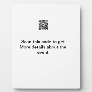 Simple Q R code scan business event template atext Plaque