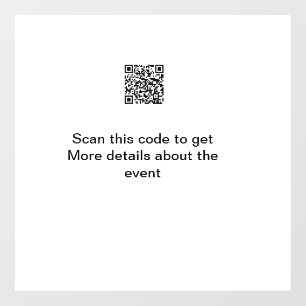 Simple Q R code scan business event template atext Window Cling