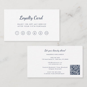 Simple QR Code Beautician Salon Loyalty Card