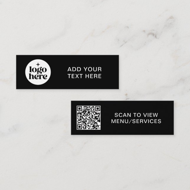 Simple QR Code Business Logo Mini Business Card (Front/Back)