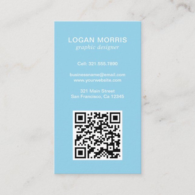 Simple QR Code Modern Business Card (Front)