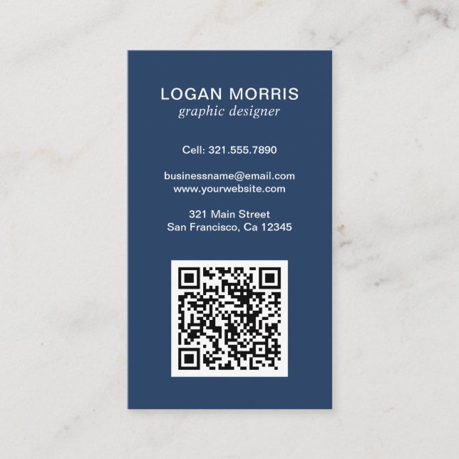 Simple QR Code Modern Business Card (Front)