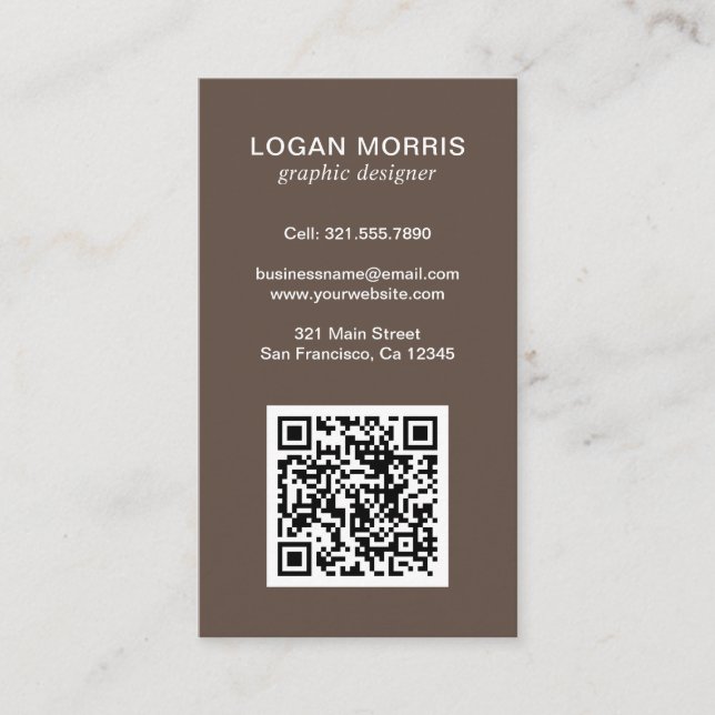 Simple QR Code Modern Business Card (Front)