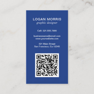 Simple QR Code Modern Business Card