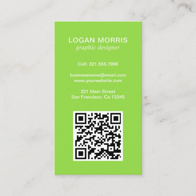 Simple QR Code Modern Business Card (Front)