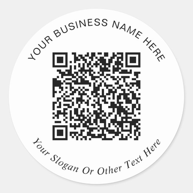 Simple QR Code Promotional Classic Round Sticker (Front)