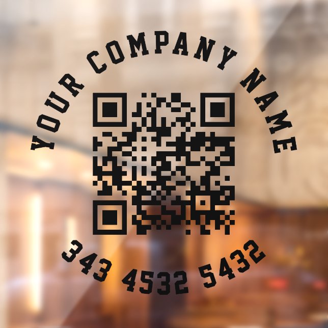 Simple QR Code Your Business Promotion  Window Cling (Sheet 2)