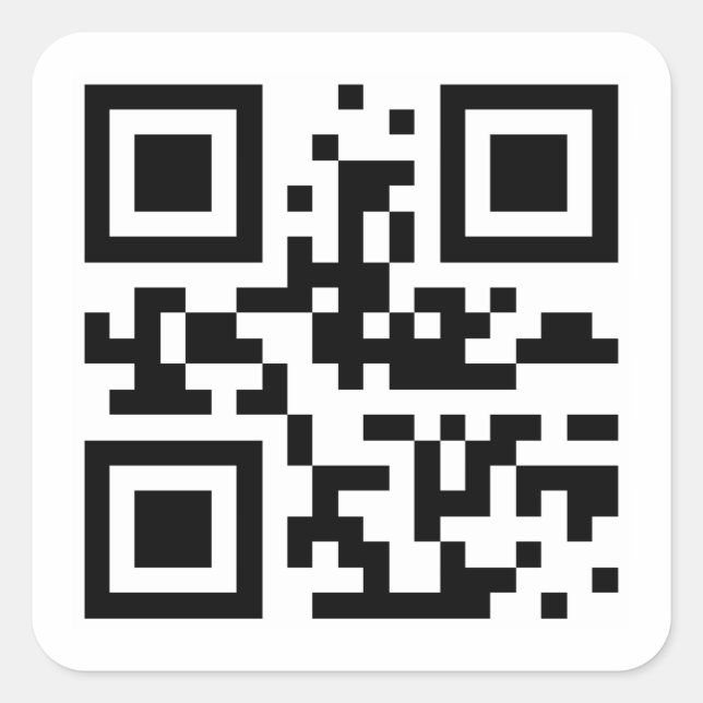 Simple QR Small Business Custom QR Code  Square Sticker (Front)