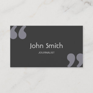 Simple Quotation Marks Journalist Business Card
