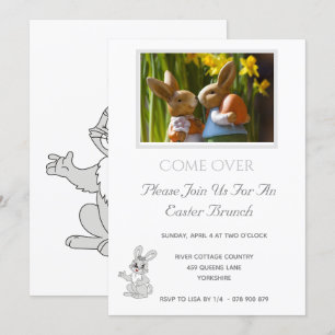 Simple Rabbit Easter Bunny Brunch Invitation